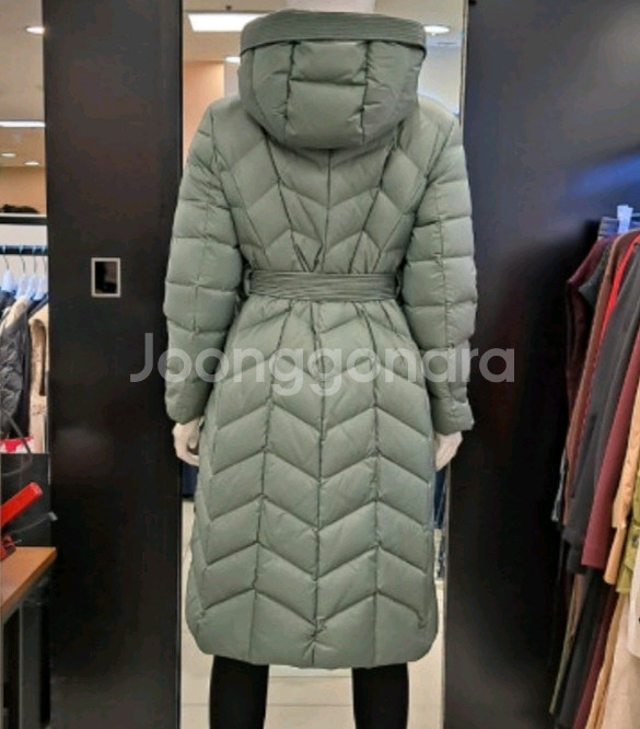 블루페페 심플 후드거위롱코트 구스다운 롱패딩점퍼 66--2