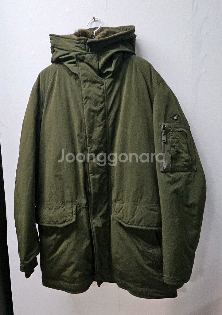 헤리코튼 카키색 후드 야상 패딩 점퍼 95--1
