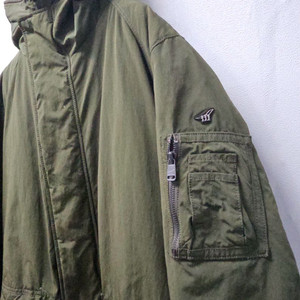 헤리코튼 카키색 후드 야상 패딩 점퍼 95