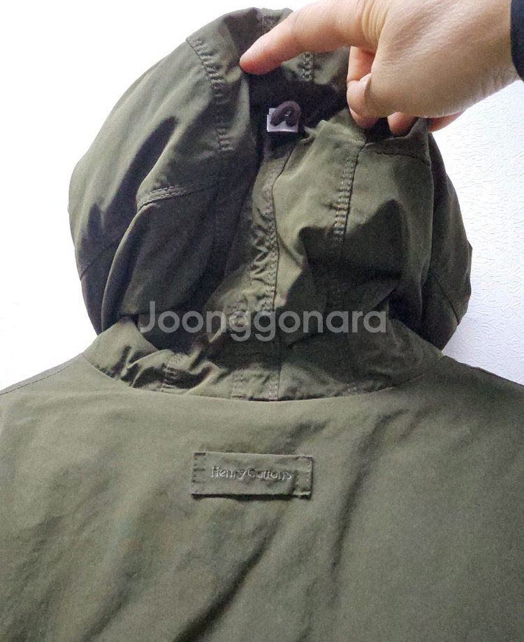 헤리코튼 카키색 후드 야상 패딩 점퍼 95--3