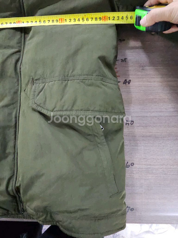 헤리코튼 카키색 후드 야상 패딩 점퍼 95--9