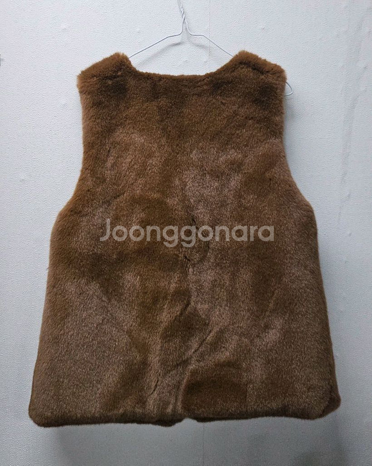 Merry.J 브라운 인조 퍼 조끼 M--4