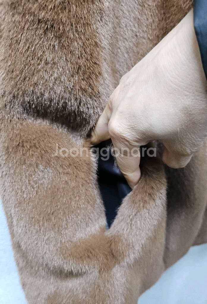 Merry.J 브라운 인조 퍼 조끼 M--3