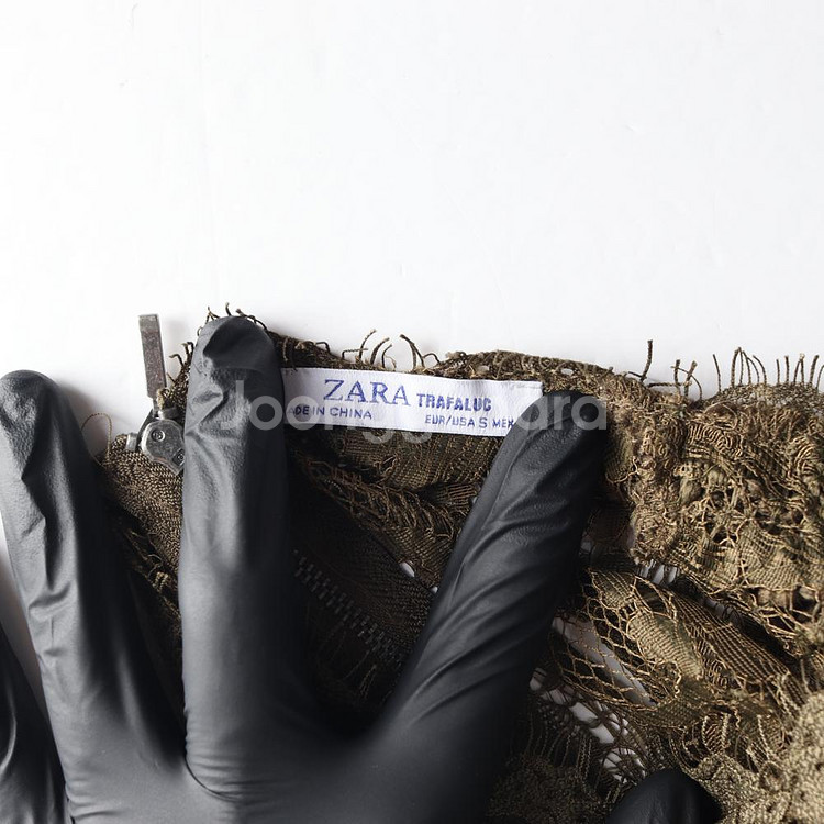 [S]자라 카키 레이스 반팔 블라우스--4