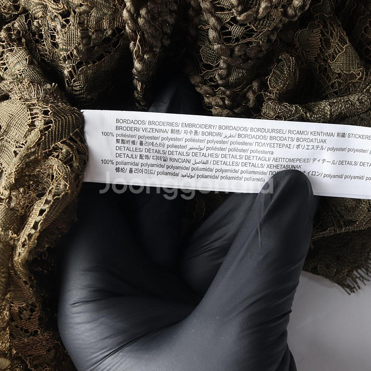 [S]자라 카키 레이스 반팔 블라우스--5