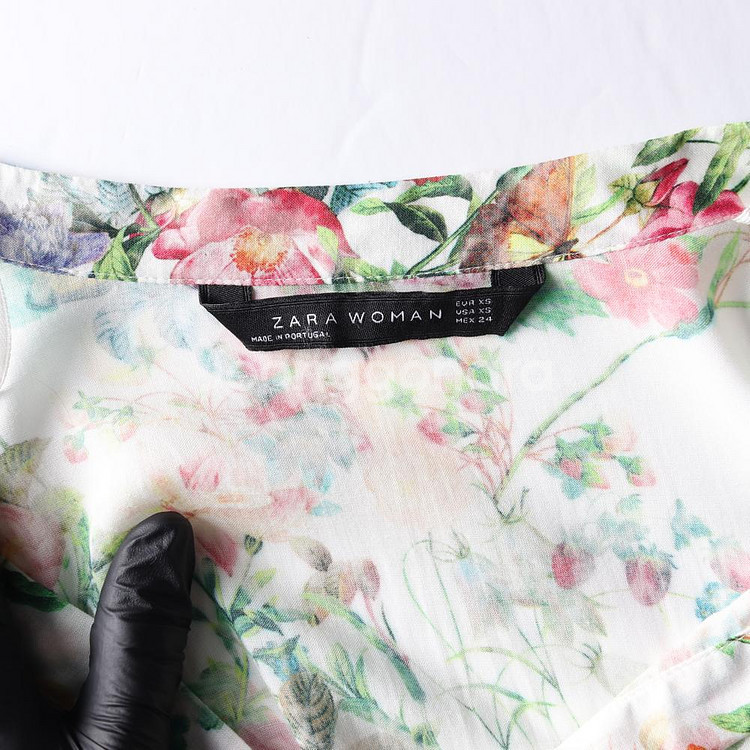 [XS]자라 멀티 플로럴 노카라 긴팔 셔츠 블라우스--5