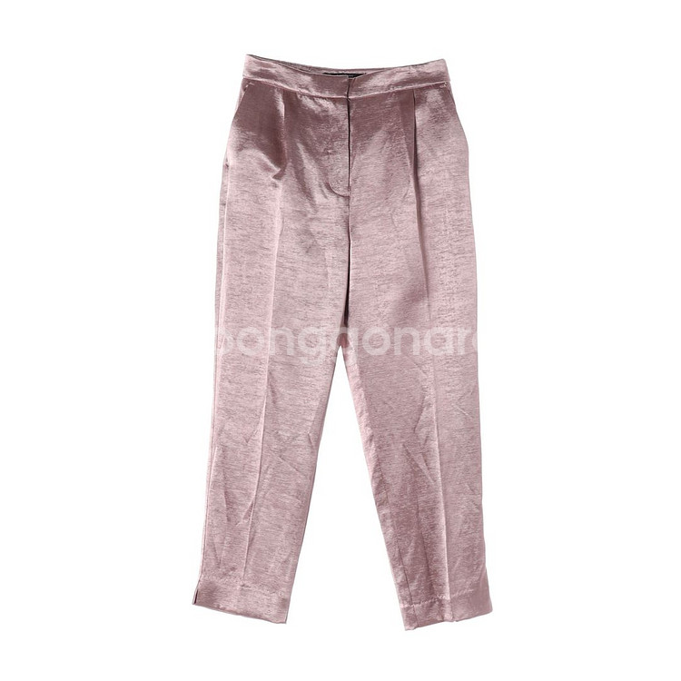 [XS]자라 메탈 핑크 핀턱 와이드 슬랙스 팬츠 바지--0