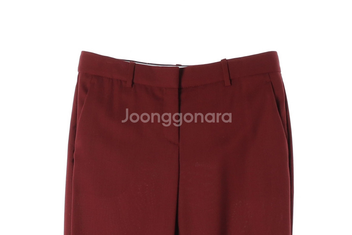 [S]띠어리 울100% 레드 롤업 슬랙스 팬츠 바지--1