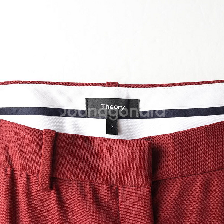 [S]띠어리 울100% 레드 롤업 슬랙스 팬츠 바지--5