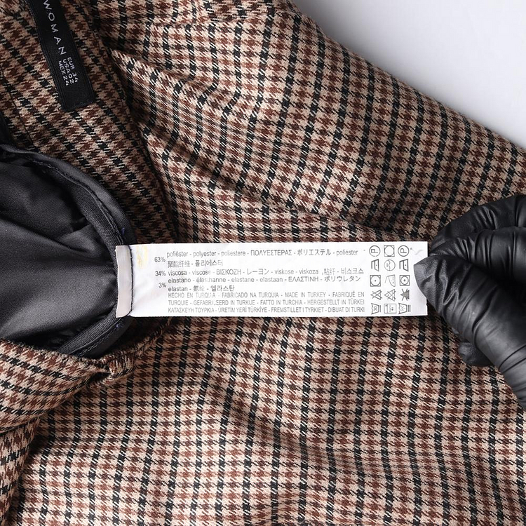 [S]자라 베이지 체크 슬랙스 바지--6