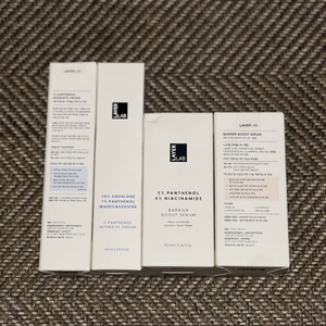 레이어랩 S-판테놀 크림 60ml 2개 + 니오좀 판테놀 5% 세럼 100ml 2개 팝니다.