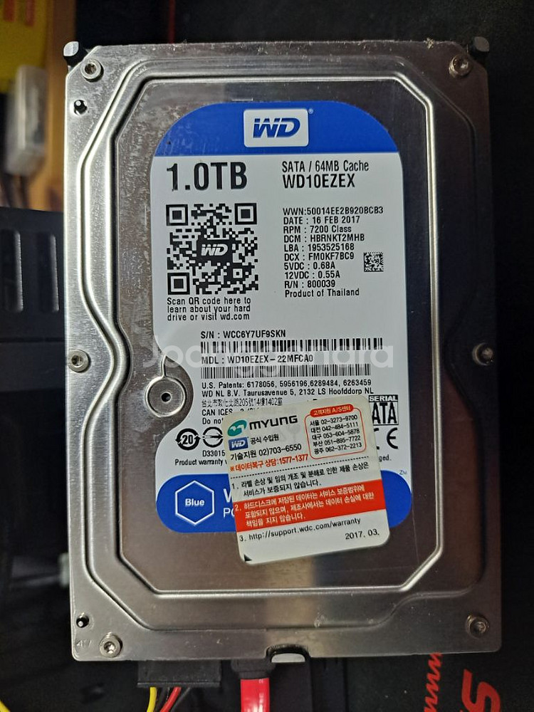 WD BLUE HDD 1TB WD10EZEX 하드디스크--0