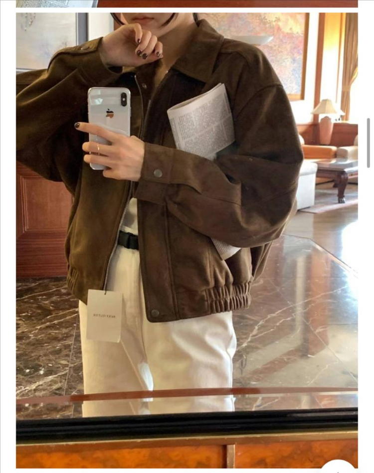 이너프 브라운 스웨이드 자켓 런던플랏 레이지샵--3