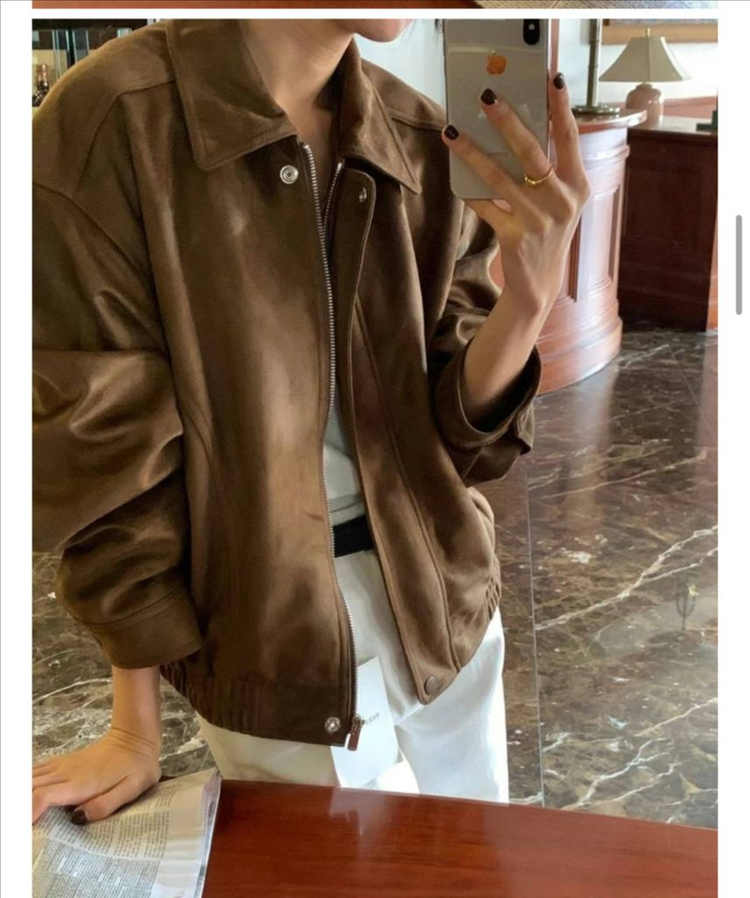 이너프 브라운 스웨이드 자켓 런던플랏 레이지샵--2