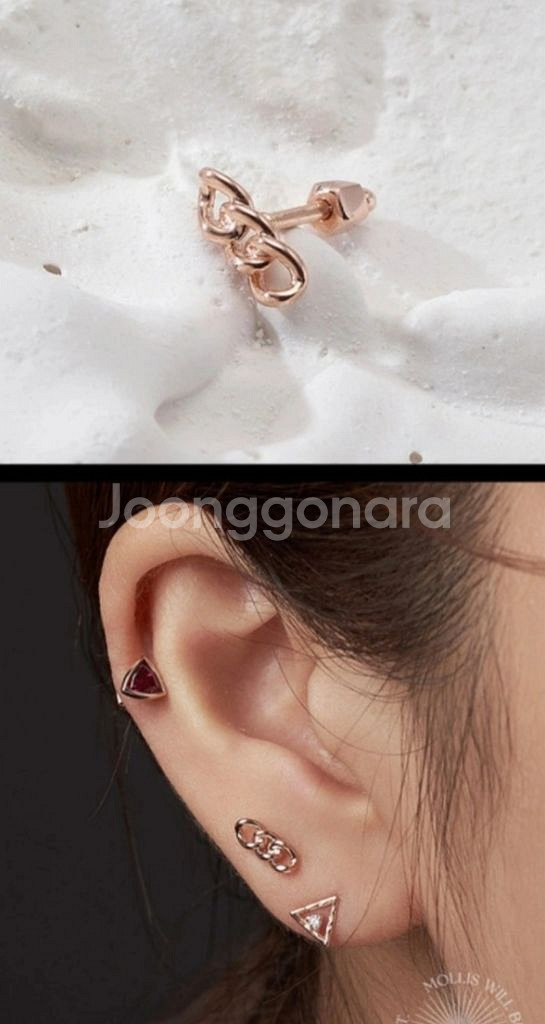 체인 라인 14k 피어싱--2