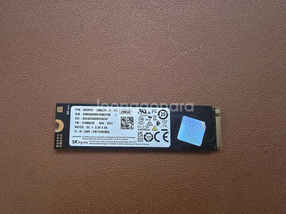 SK 하이닉스 P31 2TB (2테라) 판매합니다--0