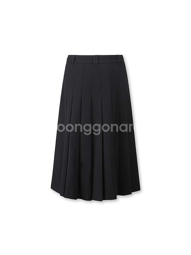 탑텐 플리츠 미디 스커트 블랙--2