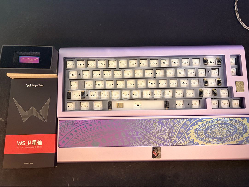 cupid65 (큐피드65) 퍼플 커스텀 키보드 + 팜레스트 팝니다--0