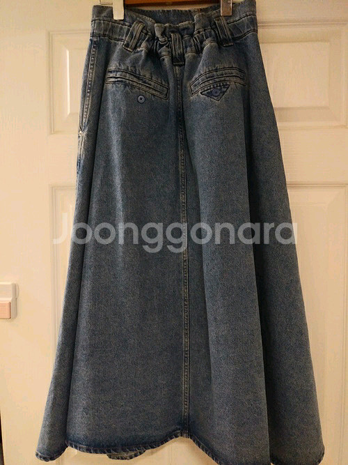 시스템 언밸런스 백밴딩 청데님 스커트--1