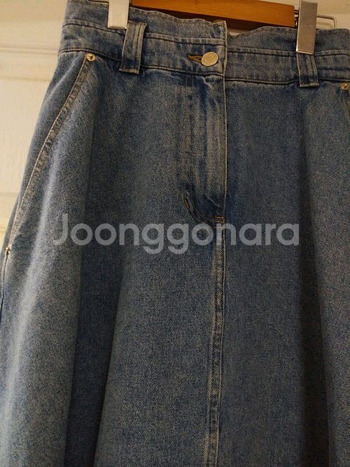 시스템 언밸런스 백밴딩 청데님 스커트--2