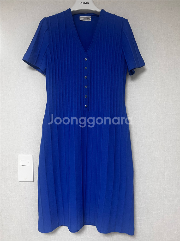 ST.JOHN 센존스포츠 블루 니트원피스--0