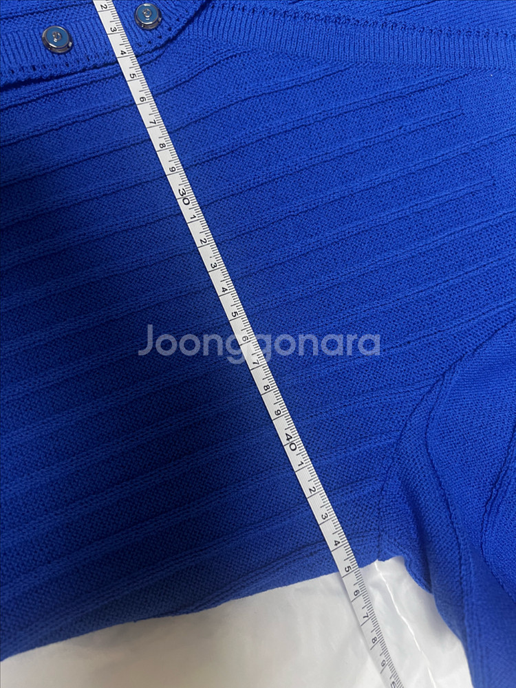 ST.JOHN 센존스포츠 블루 니트원피스--7