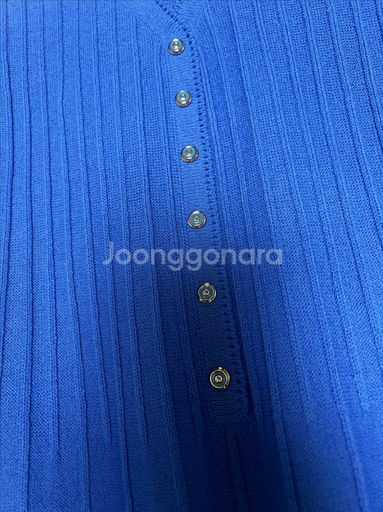 ST.JOHN 센존스포츠 블루 니트원피스--4