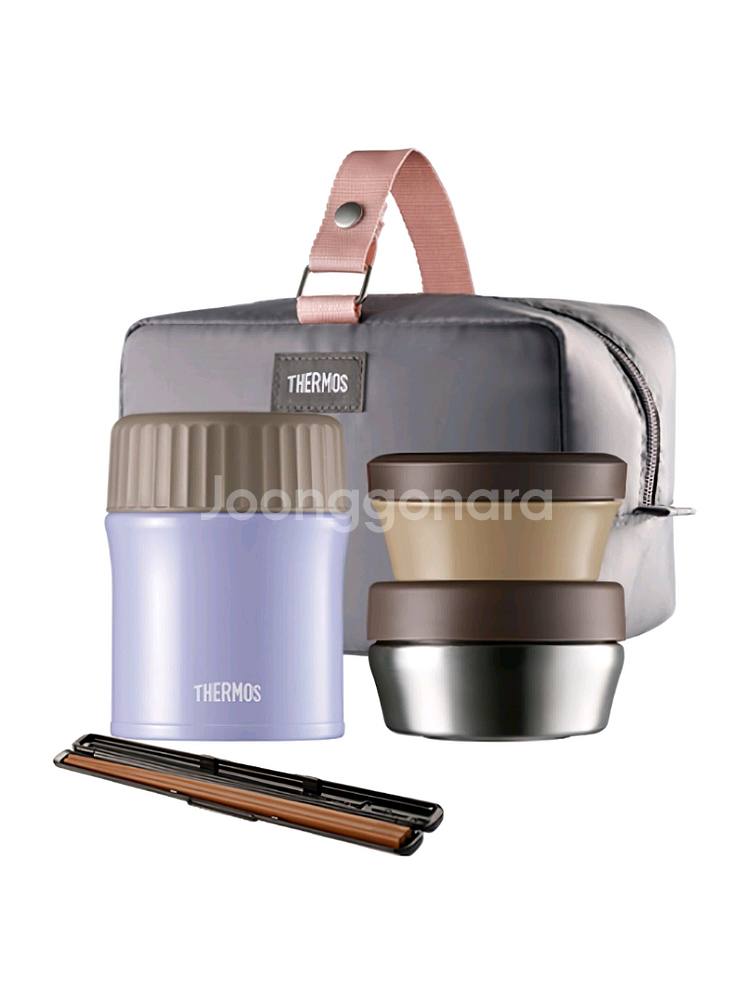 써모스 플+스 반반 보온도시락 TKLG-1000, 스위트라벤더, 1세트--0
