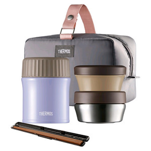 써모스 플+스 반반 보온도시락 TKLG-1000, 스위트라벤더, 1세트