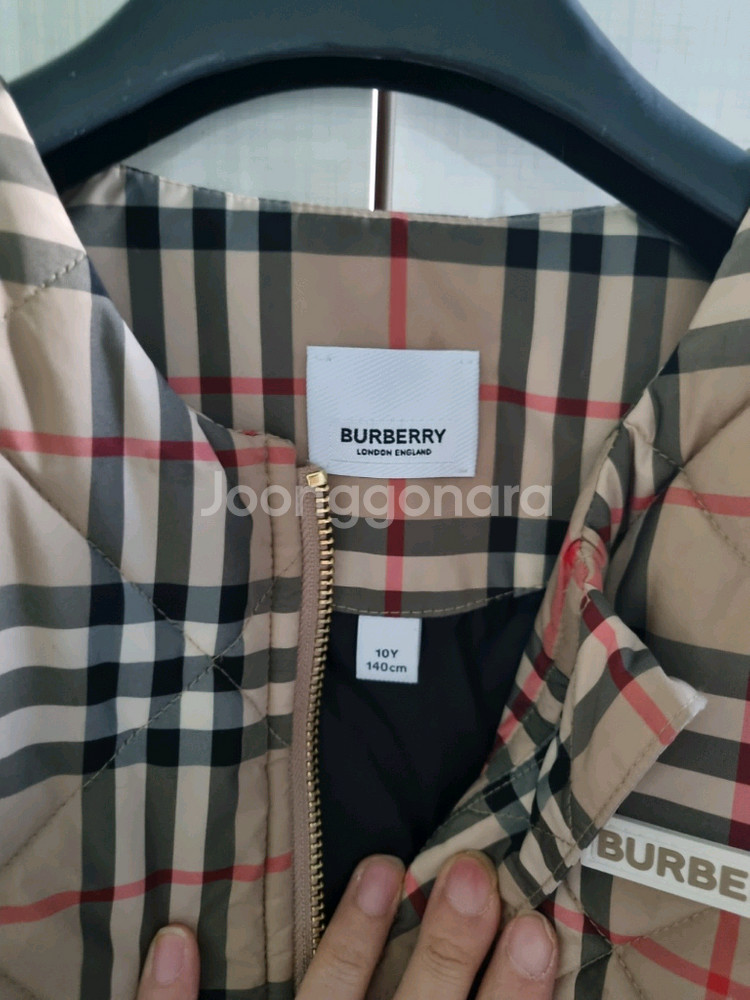 버버리키즈 신상 퀼팅 누빔 10y 빈티지체크 점퍼 아카이브--5
