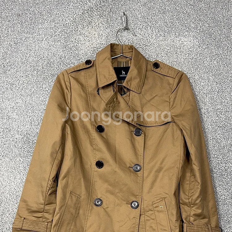 해지스 베이지 여성 클래식 트렌치 코트 85-160--2