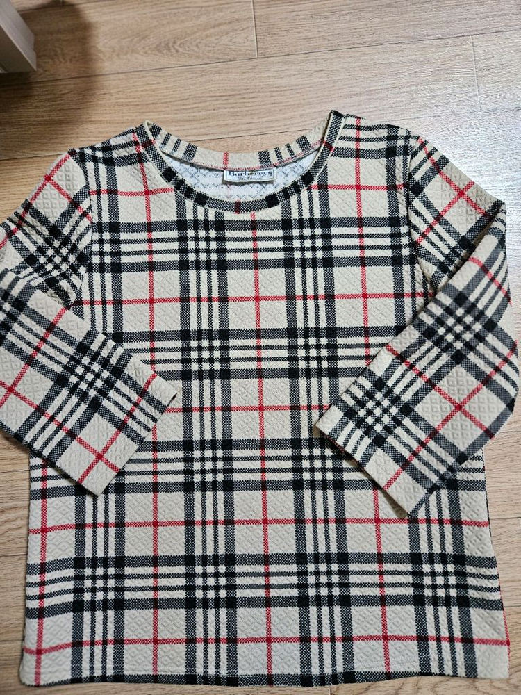 체크 니트 티셔츠 66--1