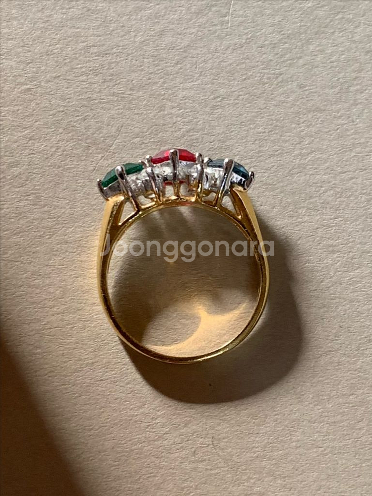 빈티지 파랑 빨강 초록 반지--1