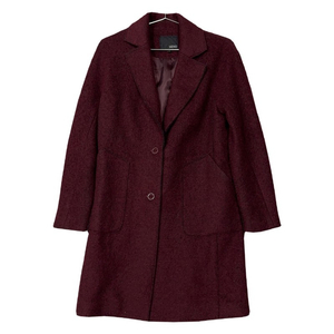 미쏘 버건디 캐주얼 여성 울 코트 S