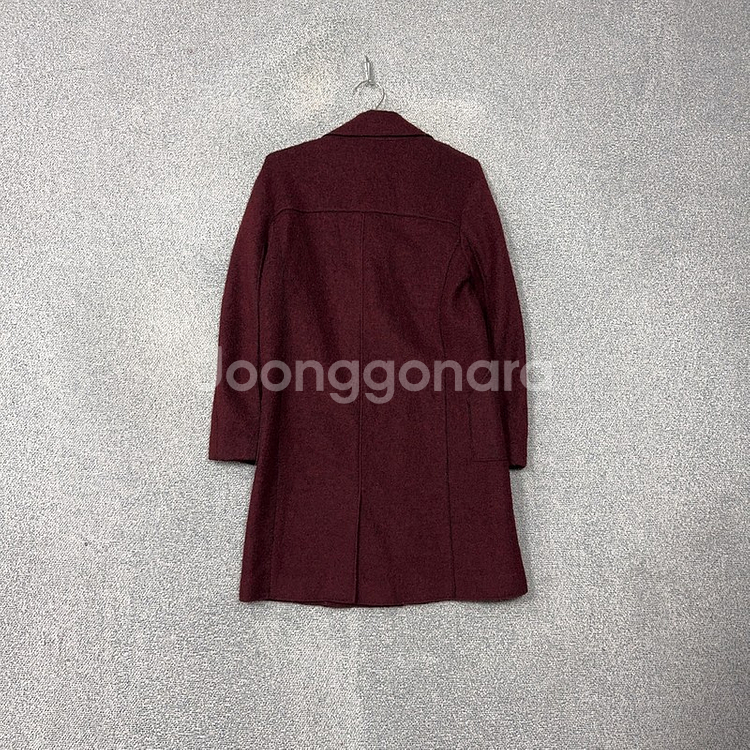 미쏘 버건디 캐주얼 여성 울 코트 S--1