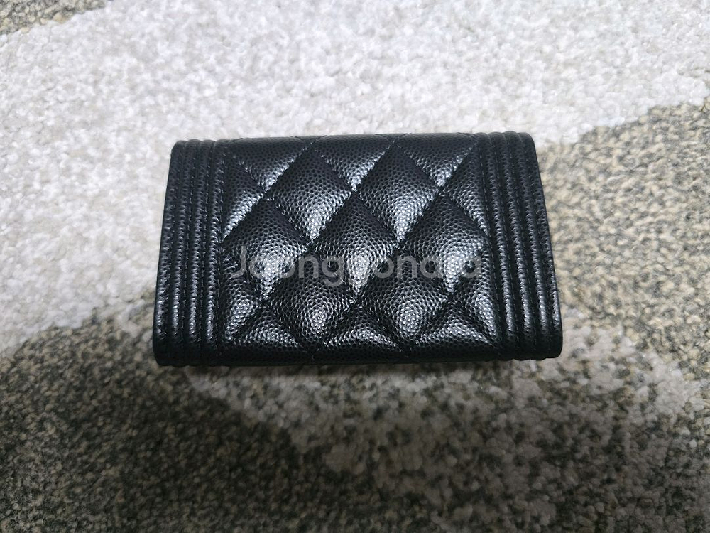샤넬 보이 플랩 카드지갑 은장 캐비어 풀박스 새상품--2
