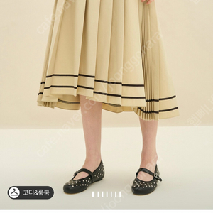 타임 컬러 라인 플리츠 스커트(블랙 44)