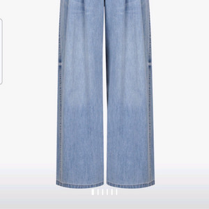 시스템 워시드 백 밴딩 투피 와이드 데님 팬츠