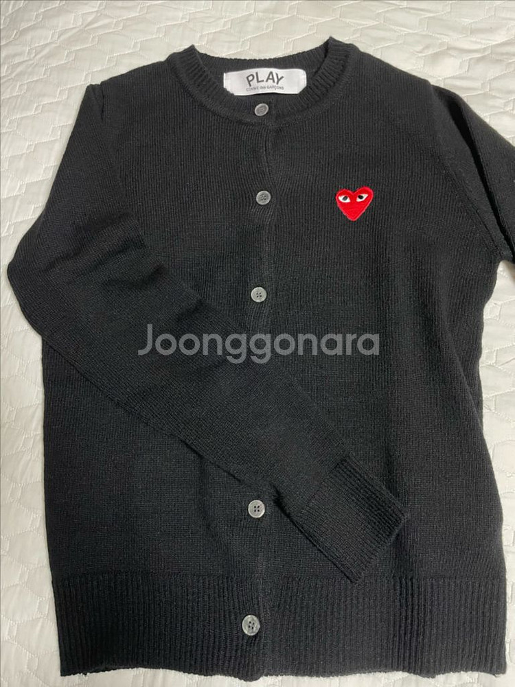 꼼데가르송 플레이 하트 로고 니트 가디건--0