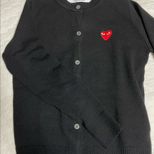 꼼데가르송 플레이 하트 로고 니트 가디건