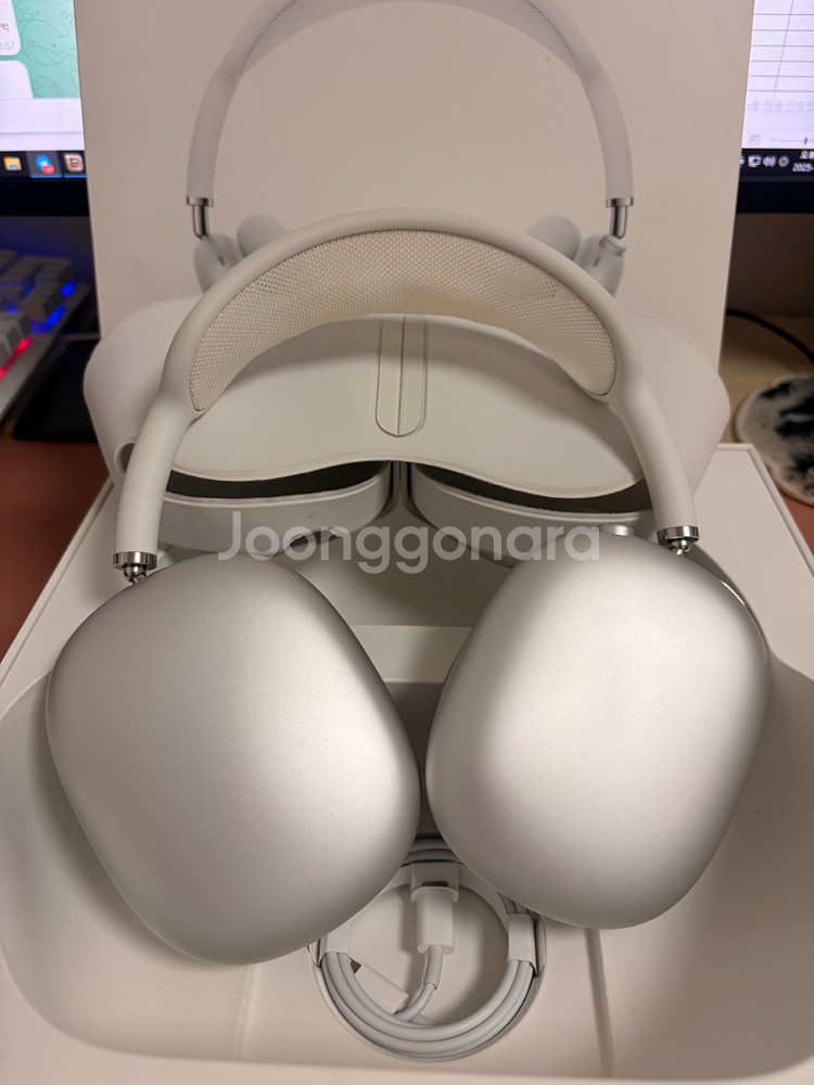 에어팟 맥스 실버 라이트닝 애플정품 풀박스--0