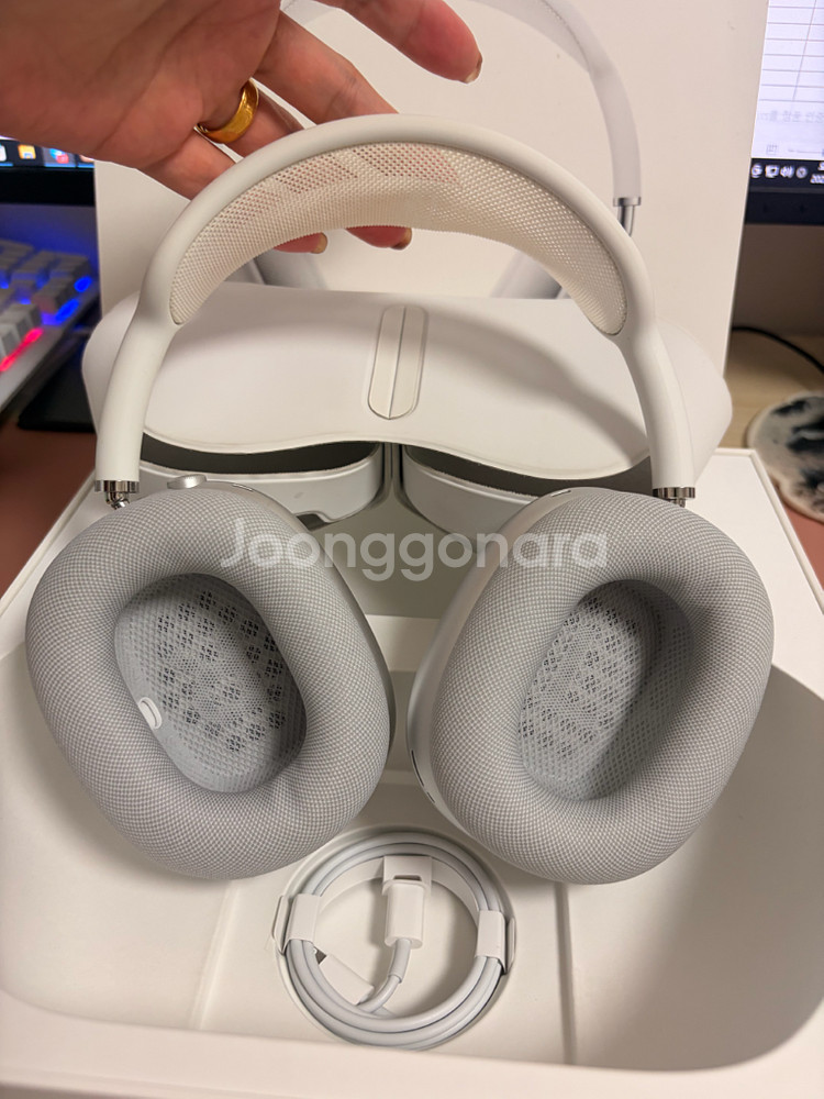 에어팟 맥스 실버 라이트닝 애플정품 풀박스--5