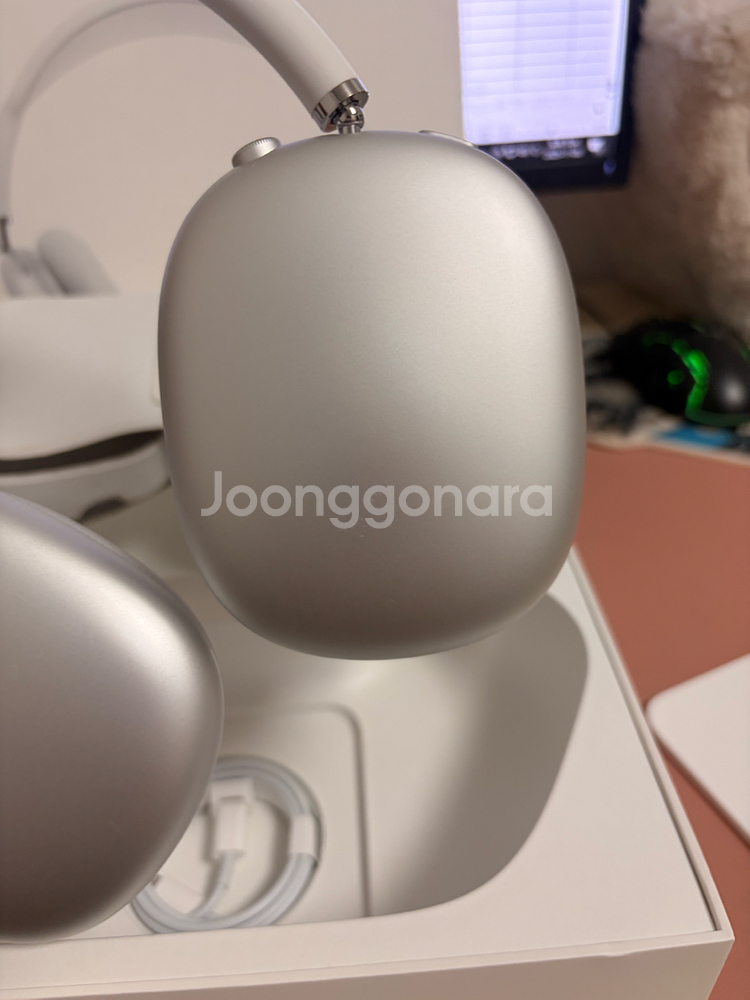 에어팟 맥스 실버 라이트닝 애플정품 풀박스--2