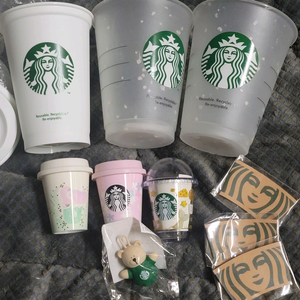 일본 스타벅스 베어리스타 스토퍼 + 리유저블컵 + 미니컵 일괄 이미지