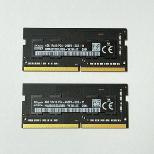 DDR4 4GB 메모리 2개 세트 1Rx16 PC4-2666V-SCO-11