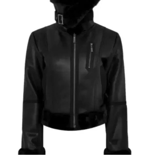 보헤미안서울 22 FW 스웨이드 피티드 슬림핏 무스탕 자켓 한정판 블랙 크롭 숏 하이넥 핏티드 f/w--1