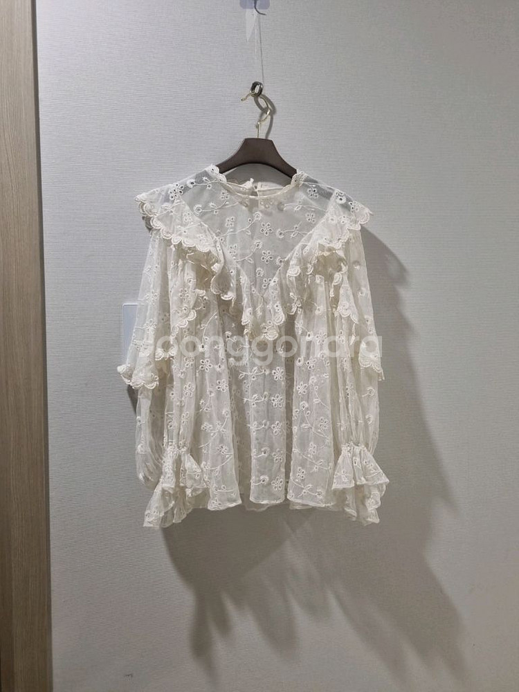 오즈세컨 레이스 프릴 블라우스--0