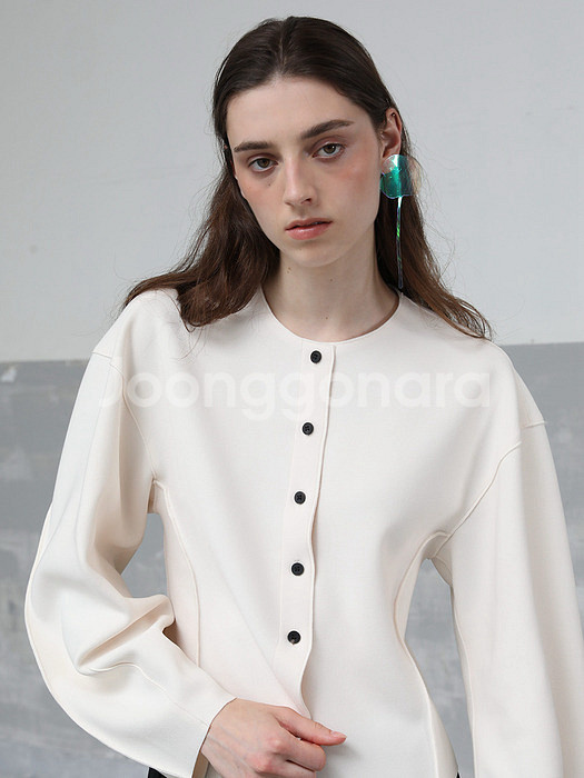 제이청 아이보리 크롭 자켓--2