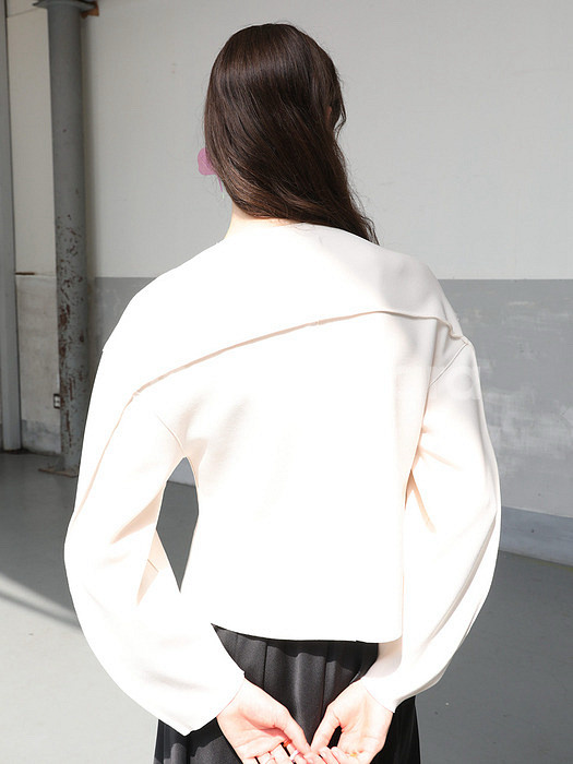 제이청 아이보리 크롭 자켓--1