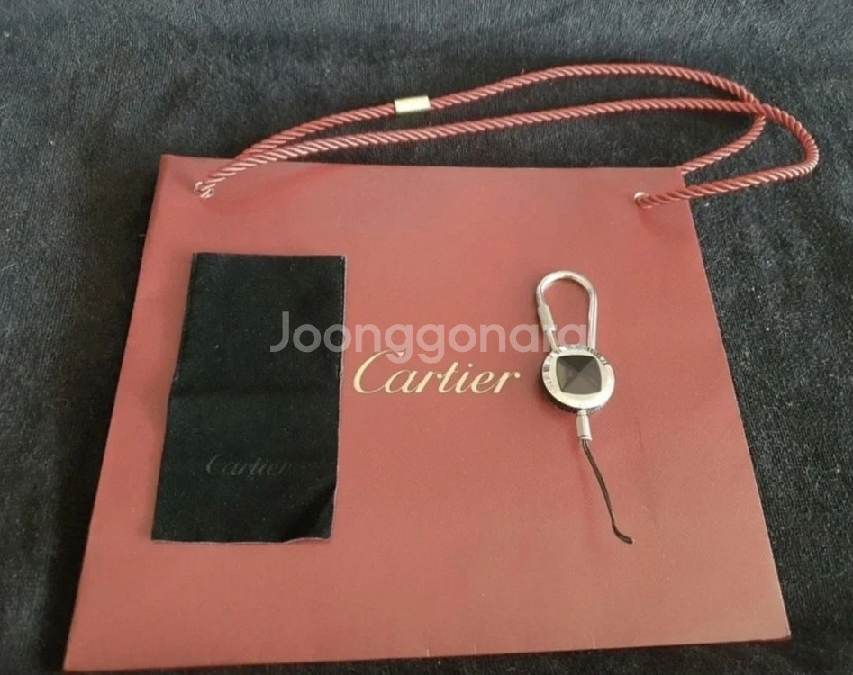 (가격인하) 프랑스 카르티에 정품 오닉스 키링 CARTIER ONYX KEY RING 열쇠고리--3